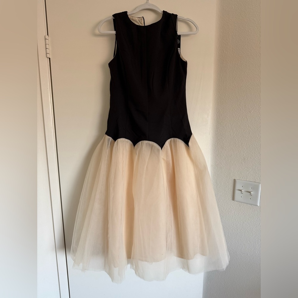 Black and Cream Tulle Dress
